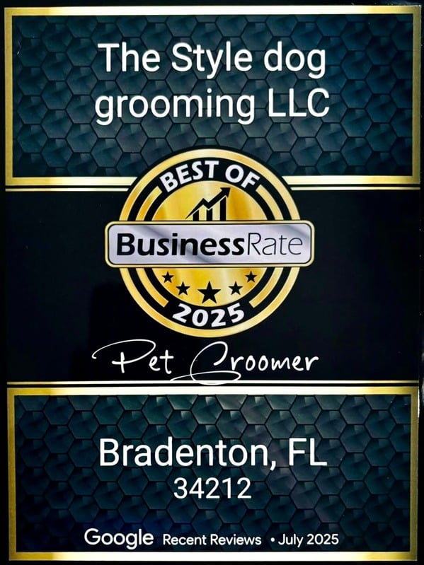 Dog grooming award certificate
